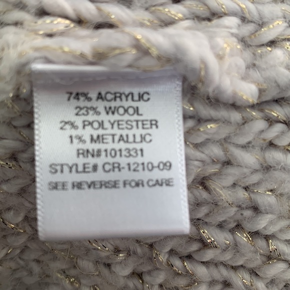 CHARLOTTE RUSSE Tan & Gold Cropped Cardigan size small - Picture 5 of 6